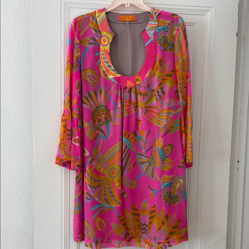 Trina Turk Vibrant Pink Silk Dress